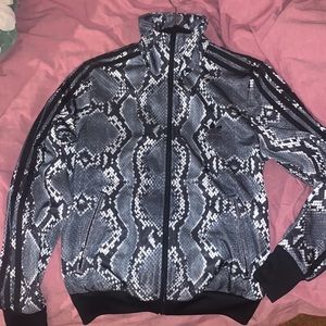 Adidas Navy blue Reptile snake pattern Track jackets with zip pockets size small